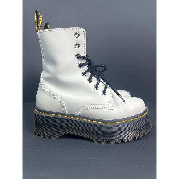 Dr. Martens Jadon White Woman Platform Leather Boots Size EU 37 US 5 US Smooth L - Picture 2 of 13